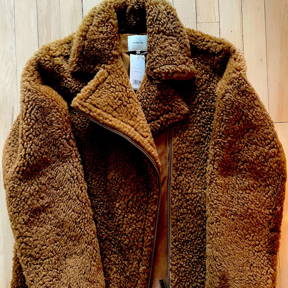 Vince shearling moto jacket